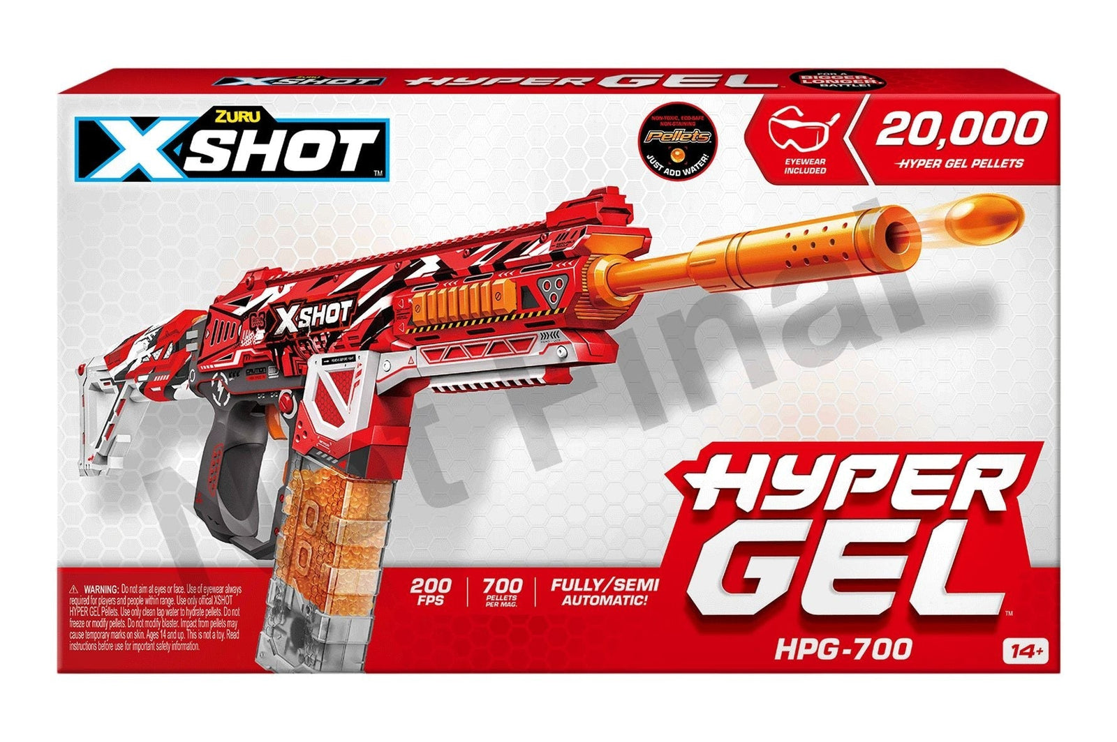 X-Shot Hyper Gel HPG-700 Fully Semi-Automatic Large Blaster, Ages 14+ H2O3 - product image 2