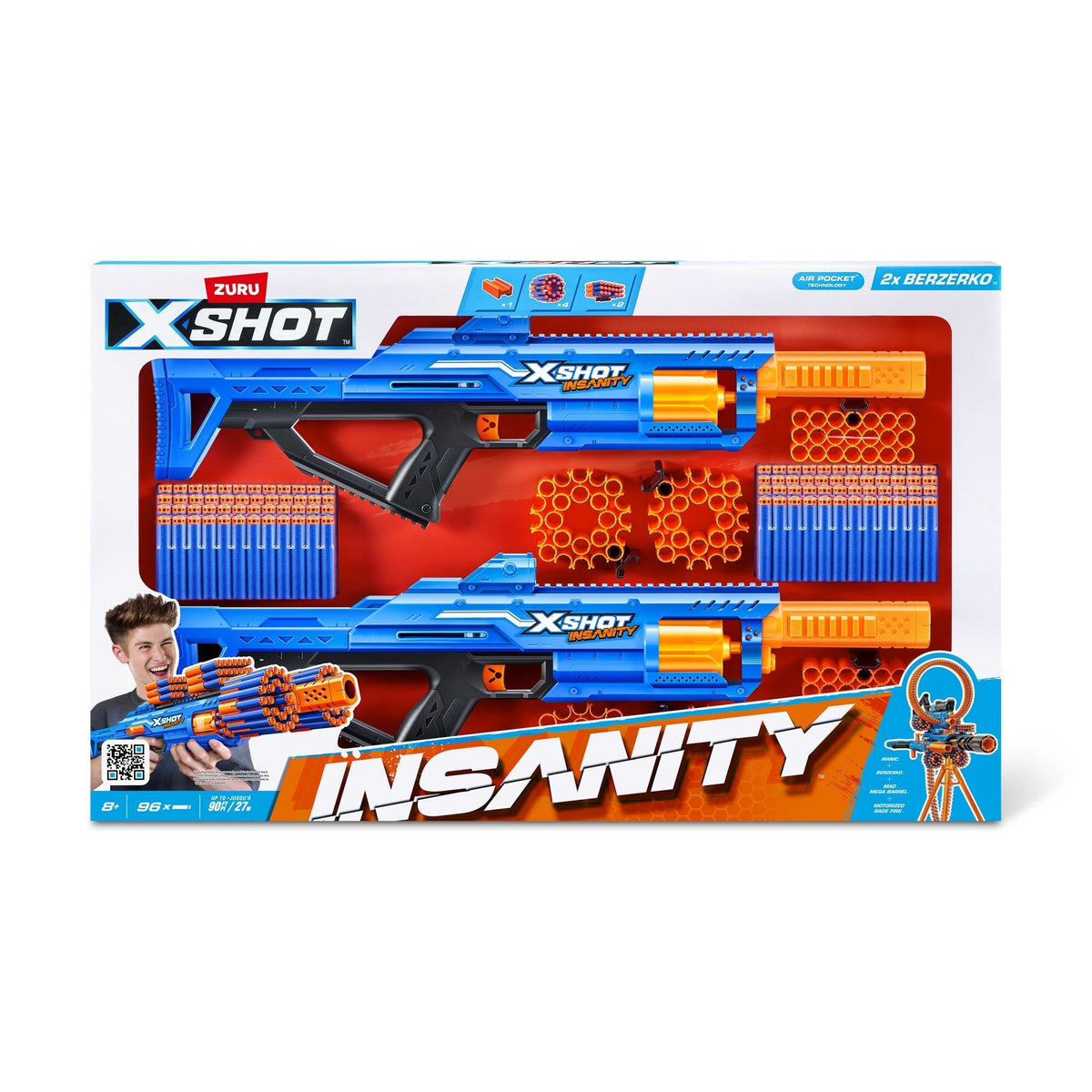 X-Shot Insanity-Series 1 Berzerko Dart Blaster with 96 Darts, 2-pk, Ages 8+ X3I3 - product image 2