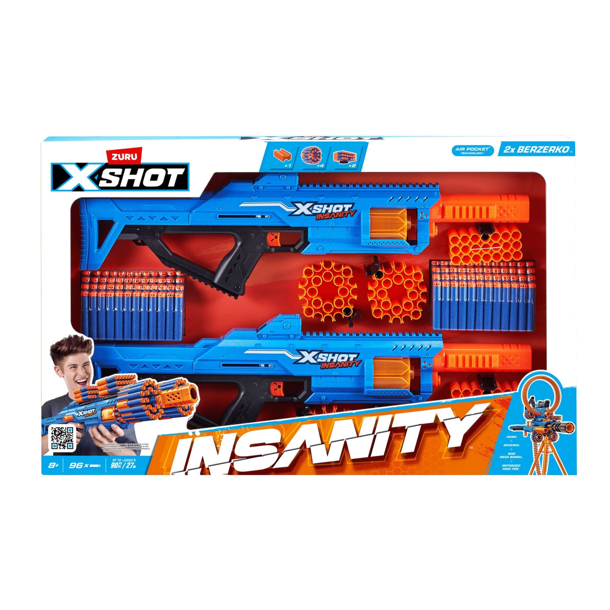 X-Shot Insanity-Series 1 Berzerko Dart Blaster with 96 Darts, 2-pk, Ages 8+ X3I3 - product image 4