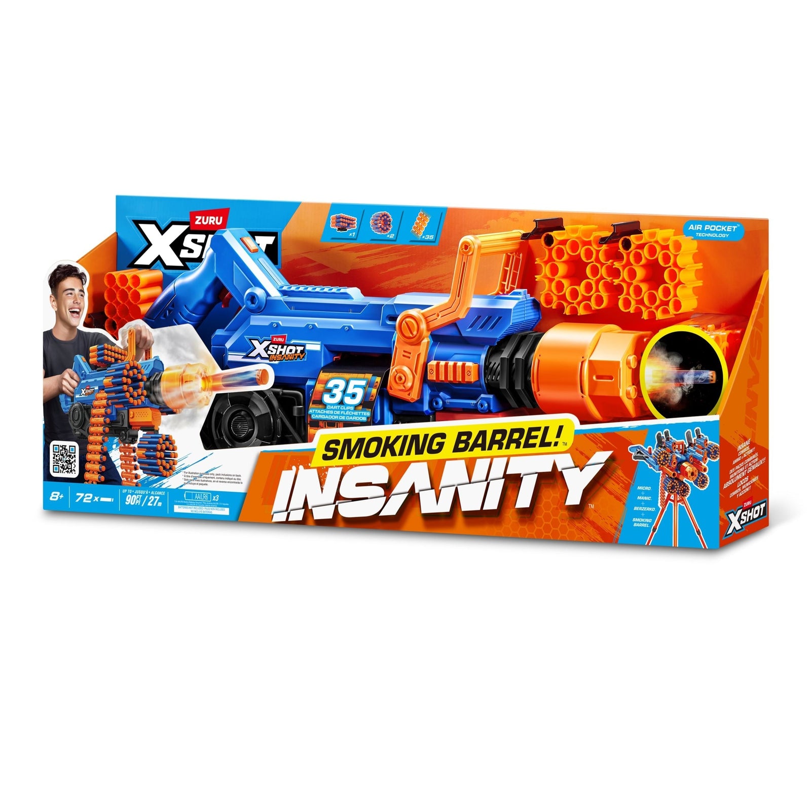 X-Shot Insanity Smoking Barrel Foam Dart Toy Blaster with 72 Darts E9H0 - product image 4