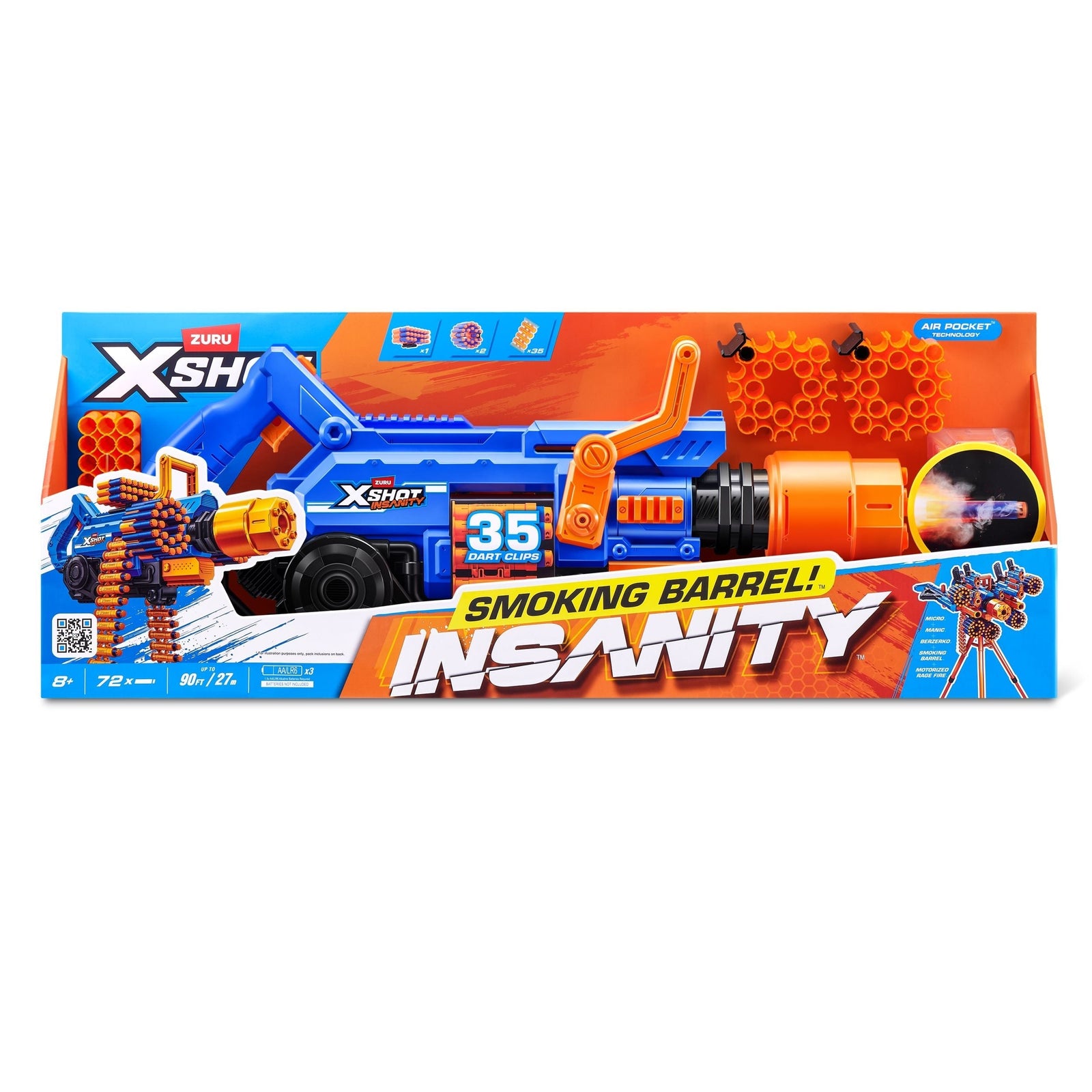X-Shot Insanity Smoking Barrel Foam Dart Toy Blaster with 72 Darts E9H0 - product image 6