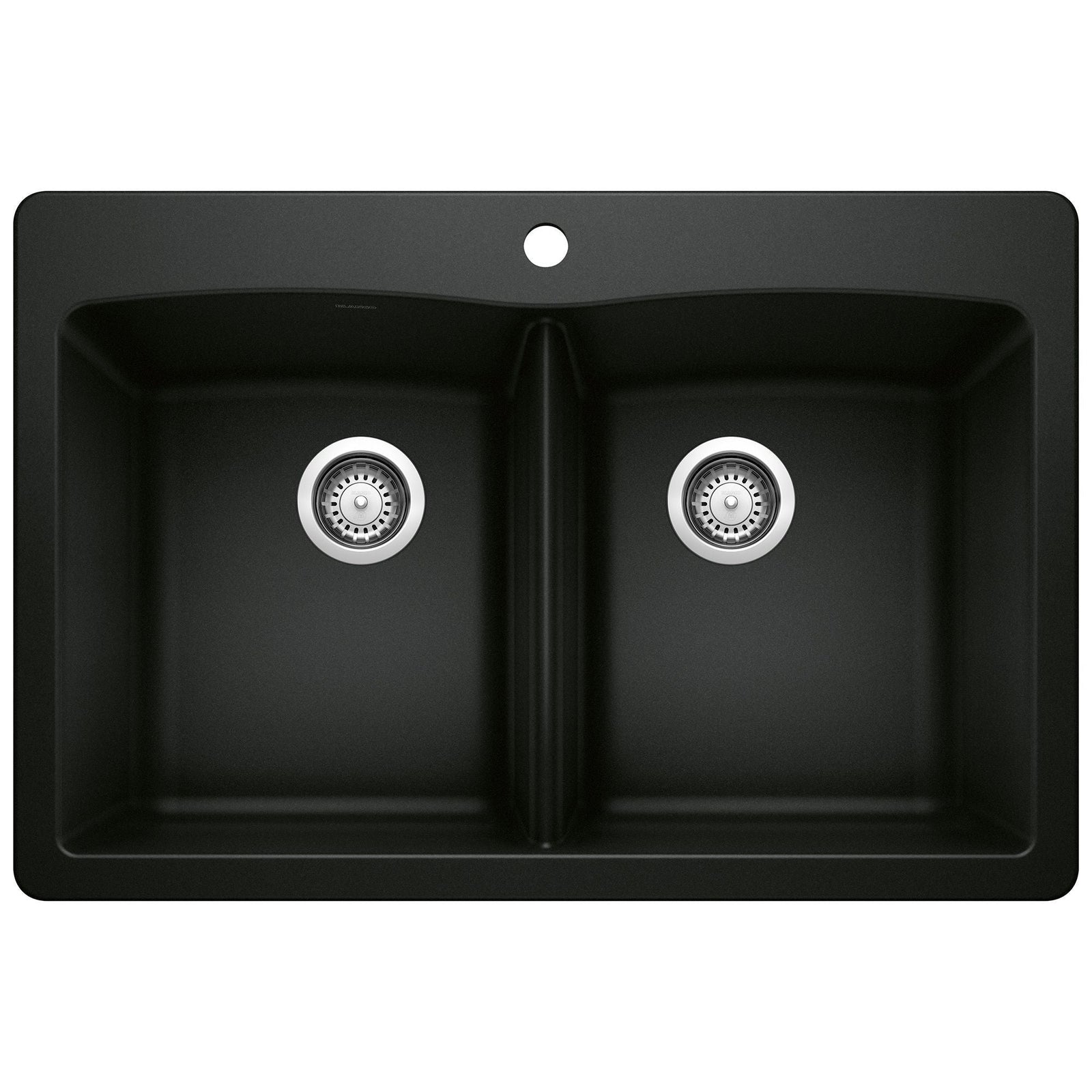 50/50 Double Bowl Dual Mount Kitchen Sink, Black, 33-in N3C1 - product image 1