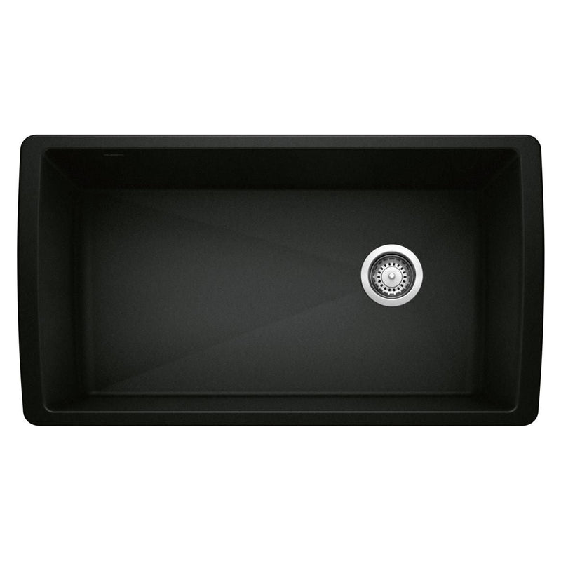 Diamond SILGRANIT 33-in Super Single Undermount Kitchen Sink, Coal Black Z2R9