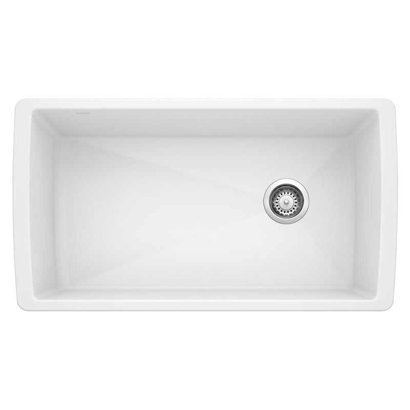 Diamond SILGRANIT 33-in Super Single Undermount Kitchen Sink, White Q3R2