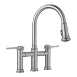 Empressa Pull-Down Dual-Spray Bridge Faucet, PVD Steel Y8I0 - product image 1