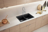 Liven SILGRANIT 33-in 50/50 Double Bowl Dual Mount Kitchen Sink with Low Divide, Anthracite Y8Z6 - product image 2