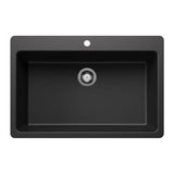 Liven SILGRANIT 33-in Super Single Dual Mount Kitchen Sink, Anthracite E7V7 - product image 1