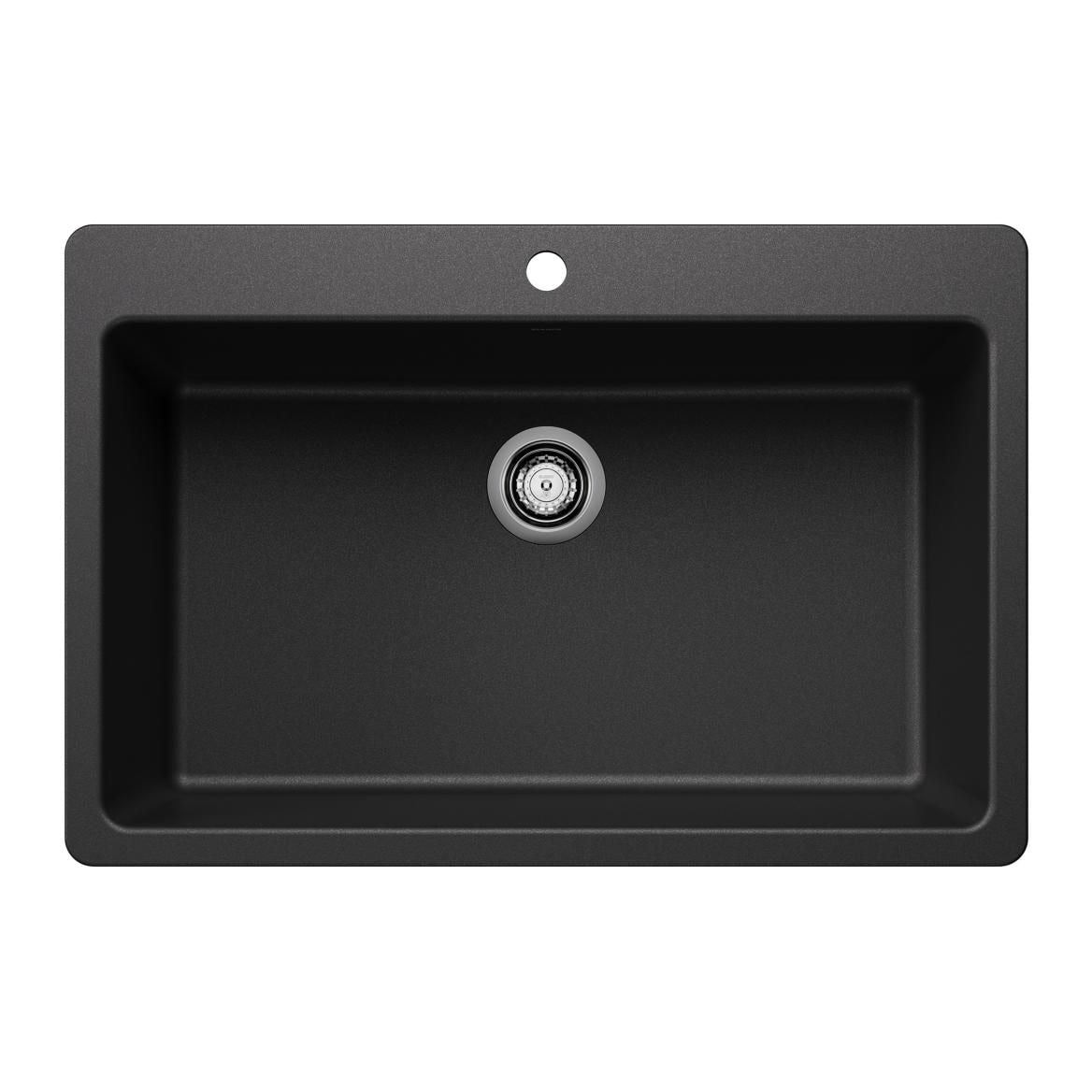Liven SILGRANIT 33-in Super Single Dual Mount Kitchen Sink, Anthracite E7V7 - product image 1