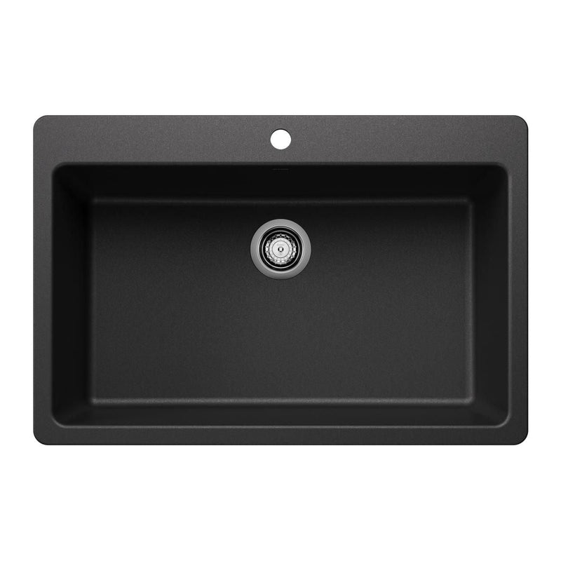 Liven SILGRANIT 33-in Super Single Dual Mount Kitchen Sink, Anthracite E7V7