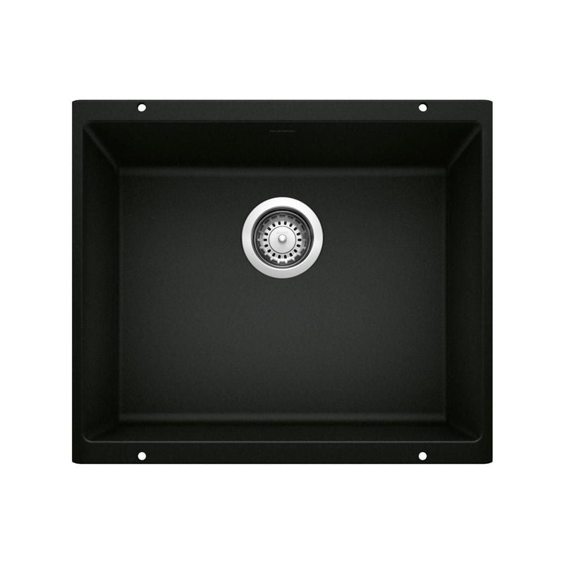 Precis SILGRANIT 21-in Single Bowl Undermount Kitchen Sink, Coal Black Q2T7