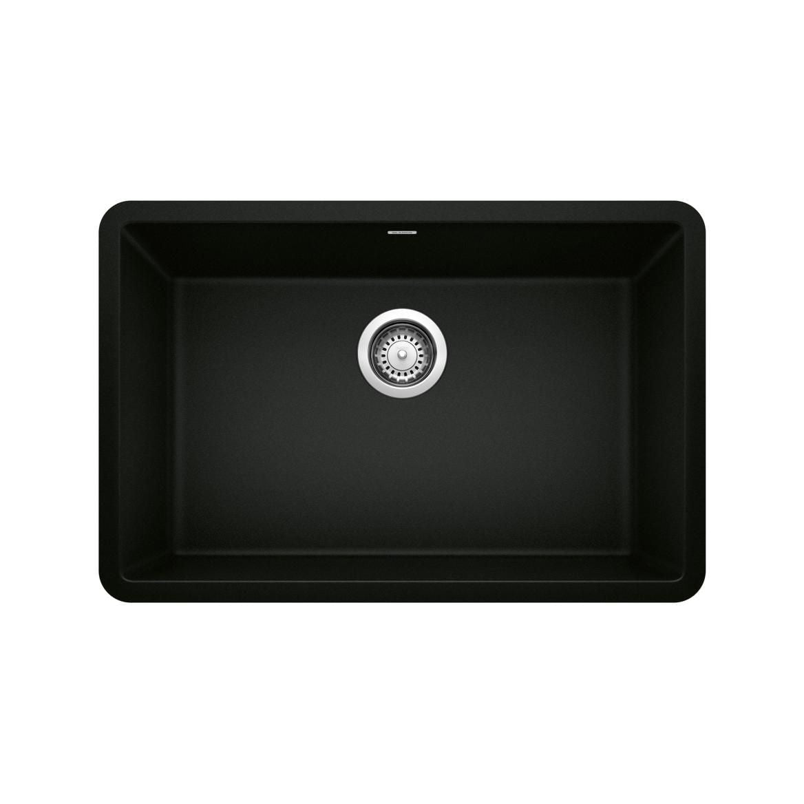 Precis SILGRANIT 27-in Single Bowl Undermount Kitchen Sink, Coal Black P0V7 - product image 1