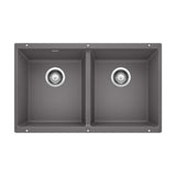 Precis SILGRANIT 29-in 50/50 Double Bowl Undermount Kitchen Sink, Cinder K6K4 - product image 1