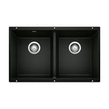 Precis SILGRANIT 29-in 50/50 Double Bowl Undermount Kitchen Sink, Coal Black T8R2 - product image 1