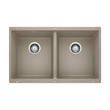 Precis SILGRANIT 29-in 50/50 Double Bowl Undermount Kitchen Sink, Truffle C1P0 - product image 1