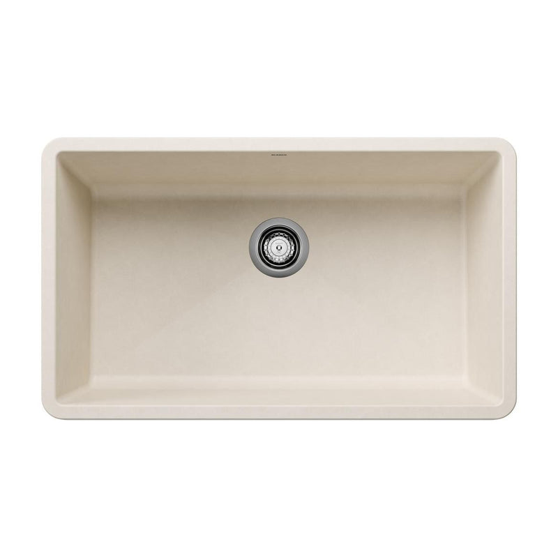 Precis SILGRANIT 32-in Super Single Undermount Kitchen Sink, Soft White N8F7