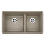 Precis SILGRANIT 33-in 60/40 Double Bowl Undermount Kitchen Sink, Truffle A7G5 - product image 1
