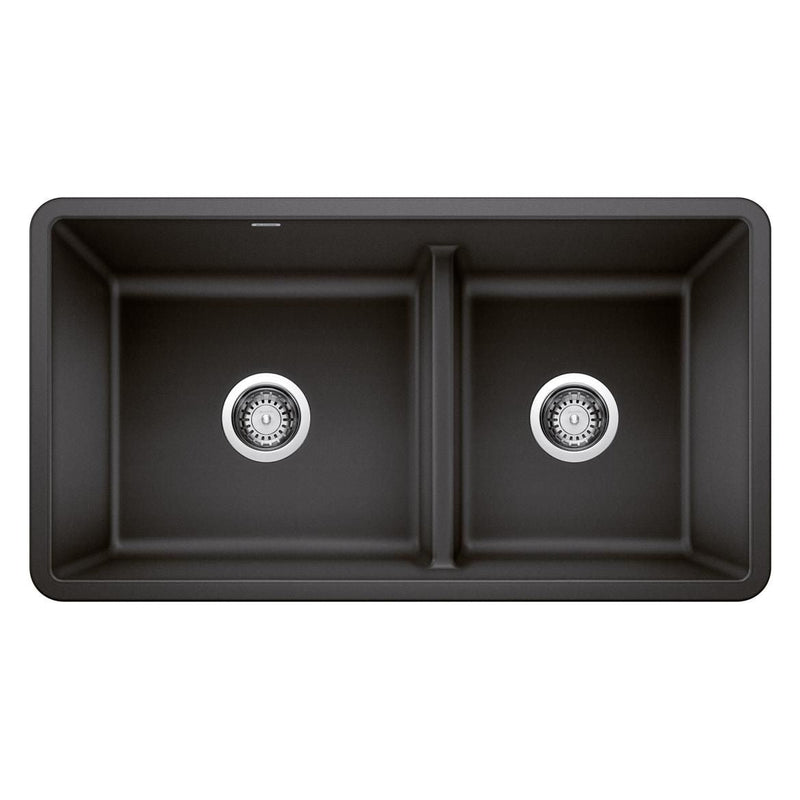 Precis SILGRANIT 33-in 60/40 Reversible Double Bowl Undermount Kitchen Sink with Low Divide, Anthracite V0Q6