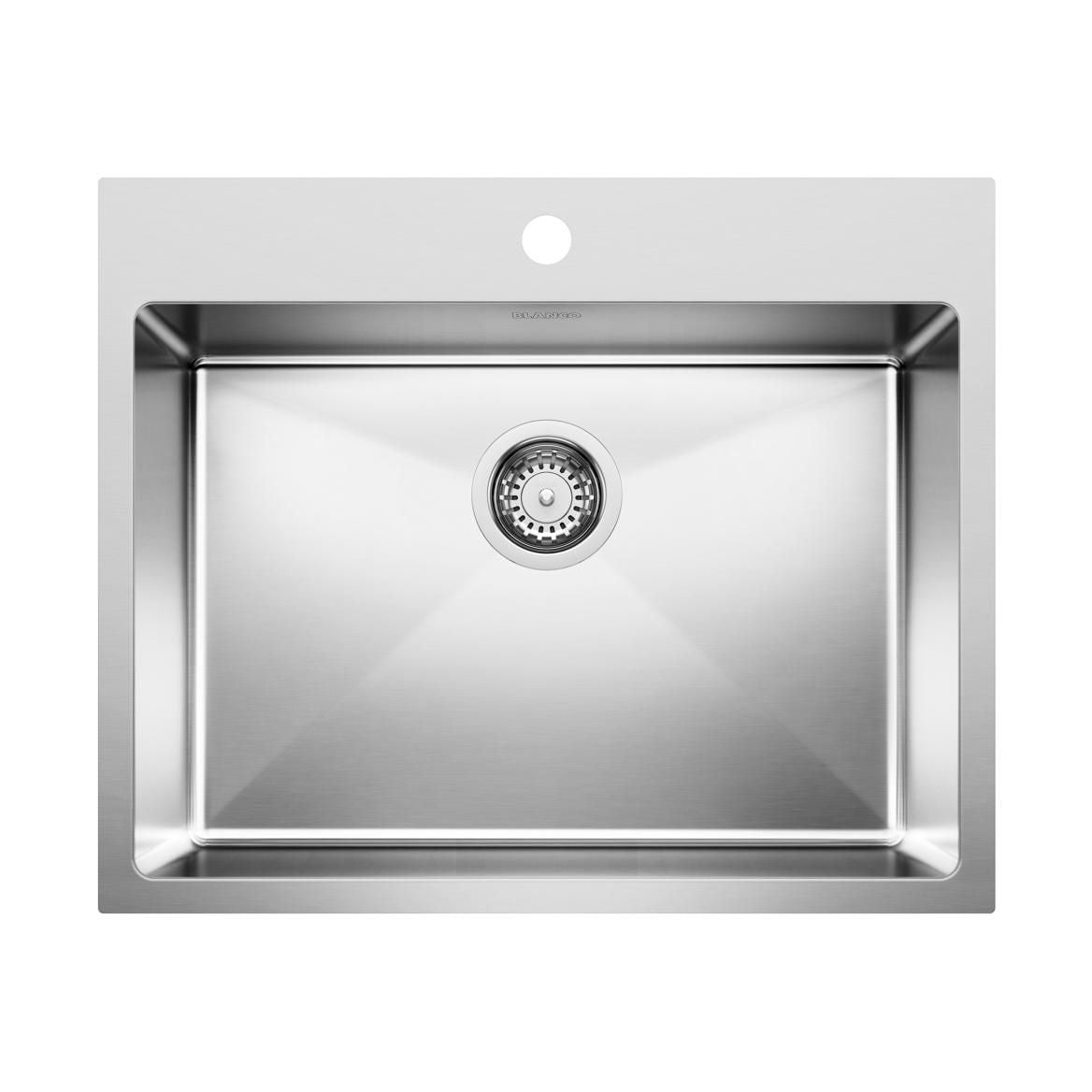 Quatrus R15 25-in Single Bowl Dual Mount Stainless Steel Kitchen Sink W5L4 - product image 1