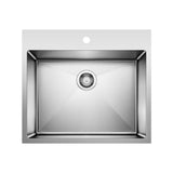 Quatrus R15 25-in Single Bowl Dual Mount Stainless Steel Laundry Sink A8E5 - product image 1