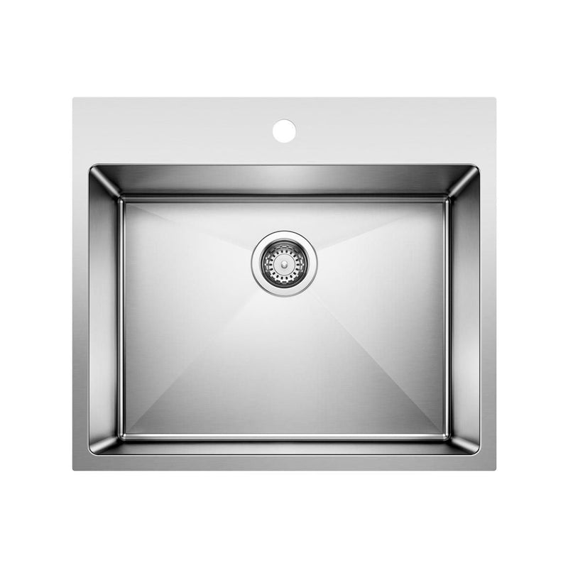 Quatrus R15 25-in Single Bowl Dual Mount Stainless Steel Laundry Sink A8E5