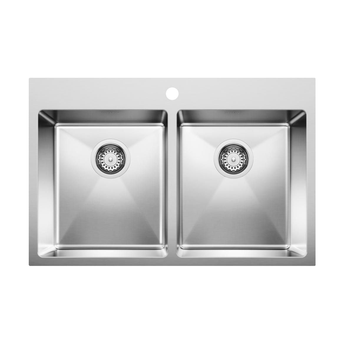 Quatrus R15 31-in 50/50 Double Bowl Dual Mount Stainless Steel Kitchen Sink K7K5 - product image 1