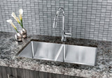 Quatrus R15 32-in 50/50 Double Bowl Undermount Stainless Steel Kitchen Sink W5D3 - product image 3