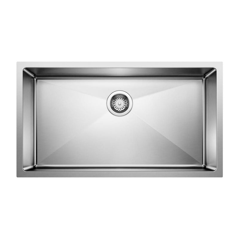 Quatrus R15 32-in Super Single Bowl Undermount Stainless Steel Kitchen Sink O7H5