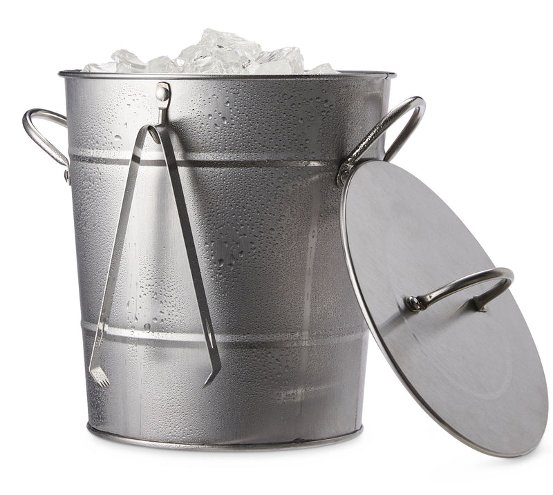 Ice Bucket and Scoop, Stainless Steel with Insulated Liner, Silver, 9.06-in M9J8