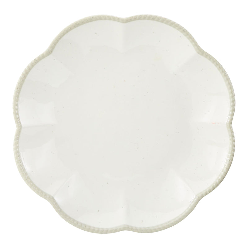 Scalloped Dinner Plate, BPA-free, Plastic, Ivory Colour A6A5