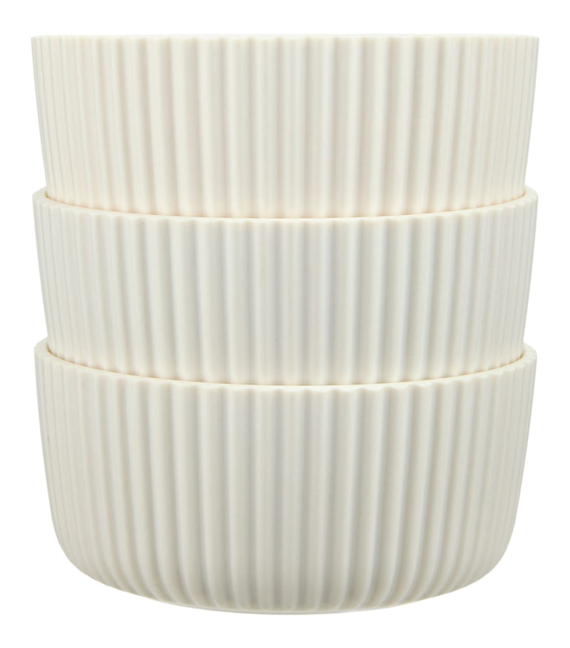 Small Ribbed Bowls for Outdoor Dining, 3-pk M2W9