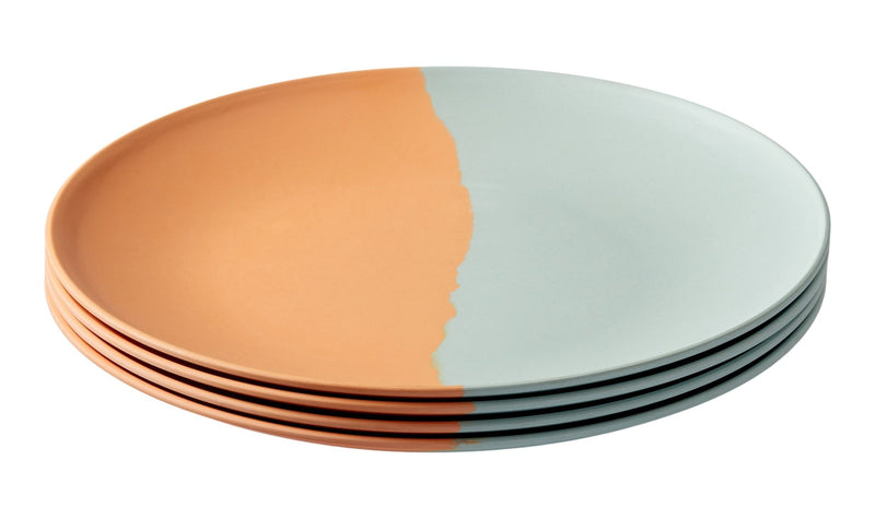 Two-Toned Side Plate Set, Round, Bamboo, 4-pk R5D9