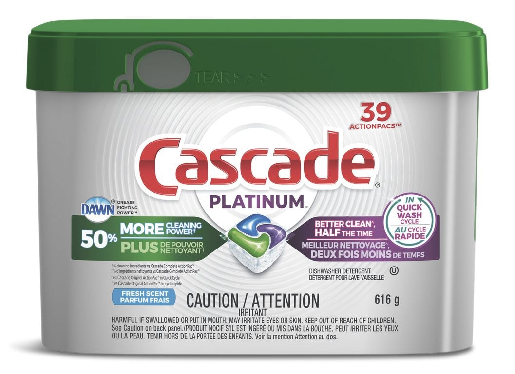 Platinum Dishwasher Detergent Pods, Fresh, 39-pk Q4N3 - product image 1