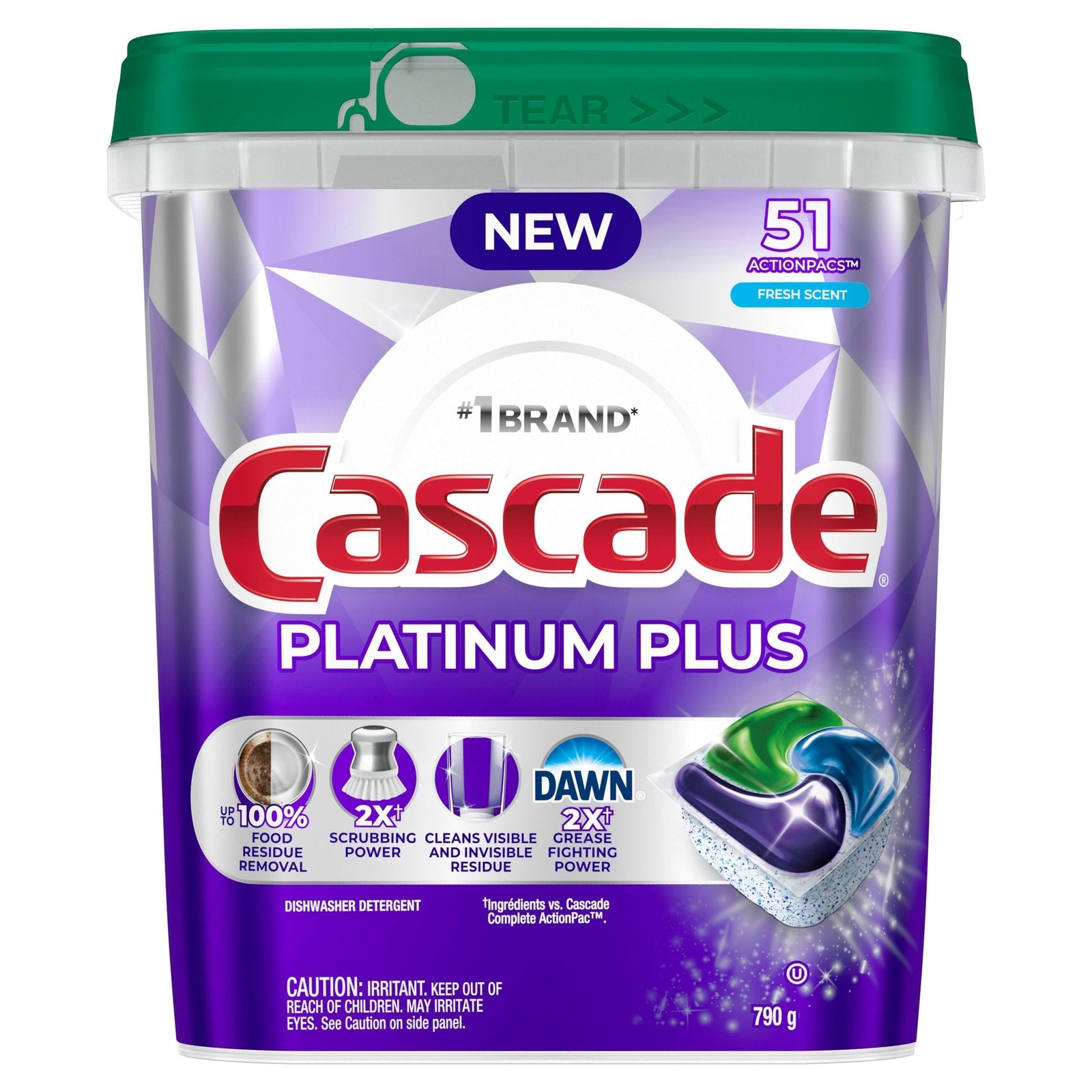 Platinum Plus ActionPacs Dishwasher Detergent Pods, Fresh, 51-pk P2T2 - product image 1