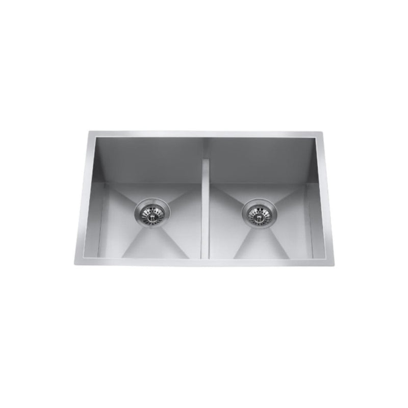 CXZD772L 29-in Low Divide Stainless Steel Double Bowl Sink O5Q0