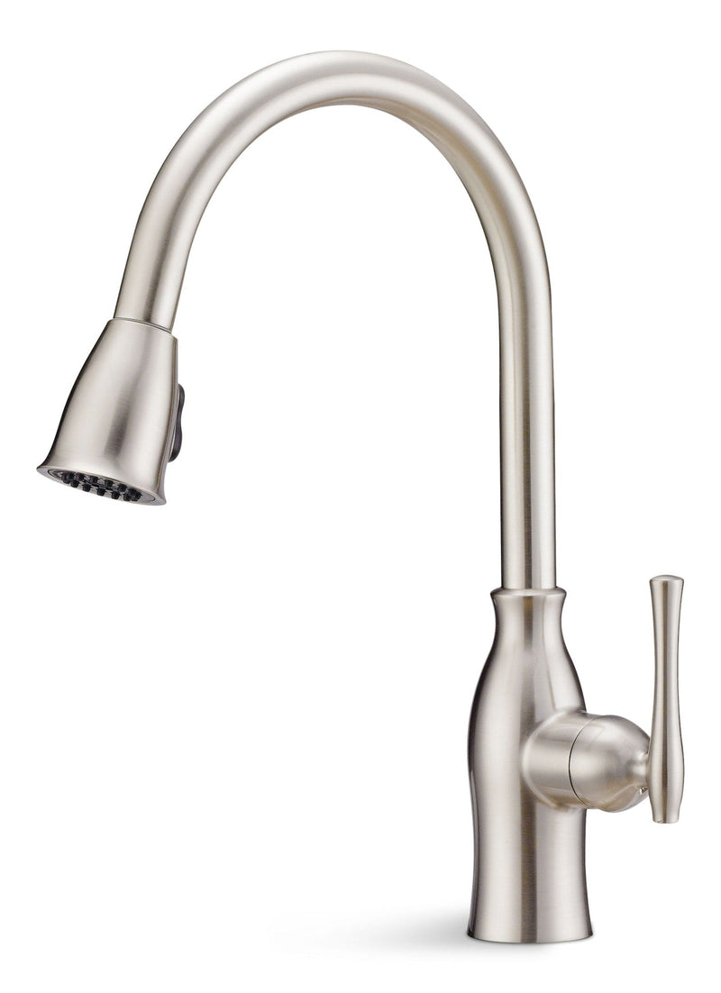 Lisa Single-Handle High Arc Pull-Down Kitchen Faucet, Brushed Nickel Z7I2