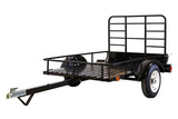 DK2 by Marlon 4x6-ft Single-Axle Black Open Rail Utility Trailer with Ramp Gate, 1314-lb Capacity B4I6 - product image 1