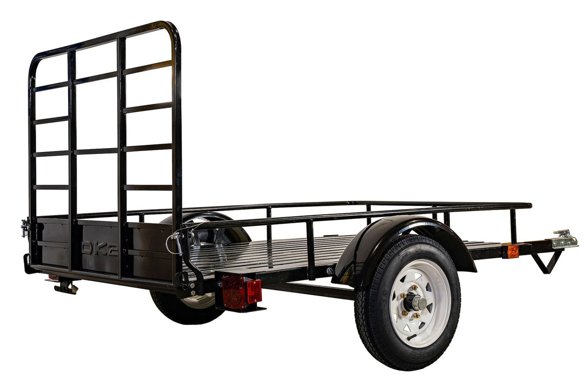 DK2 by Marlon 4x6-ft Single-Axle Black Open Rail Utility Trailer with Ramp Gate, 1314-lb Capacity B4I6 - product image 5