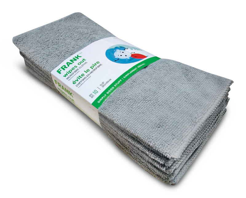All-Purpose Machine Washable Microfibre Cloths, Grey, 10-pk U3V2