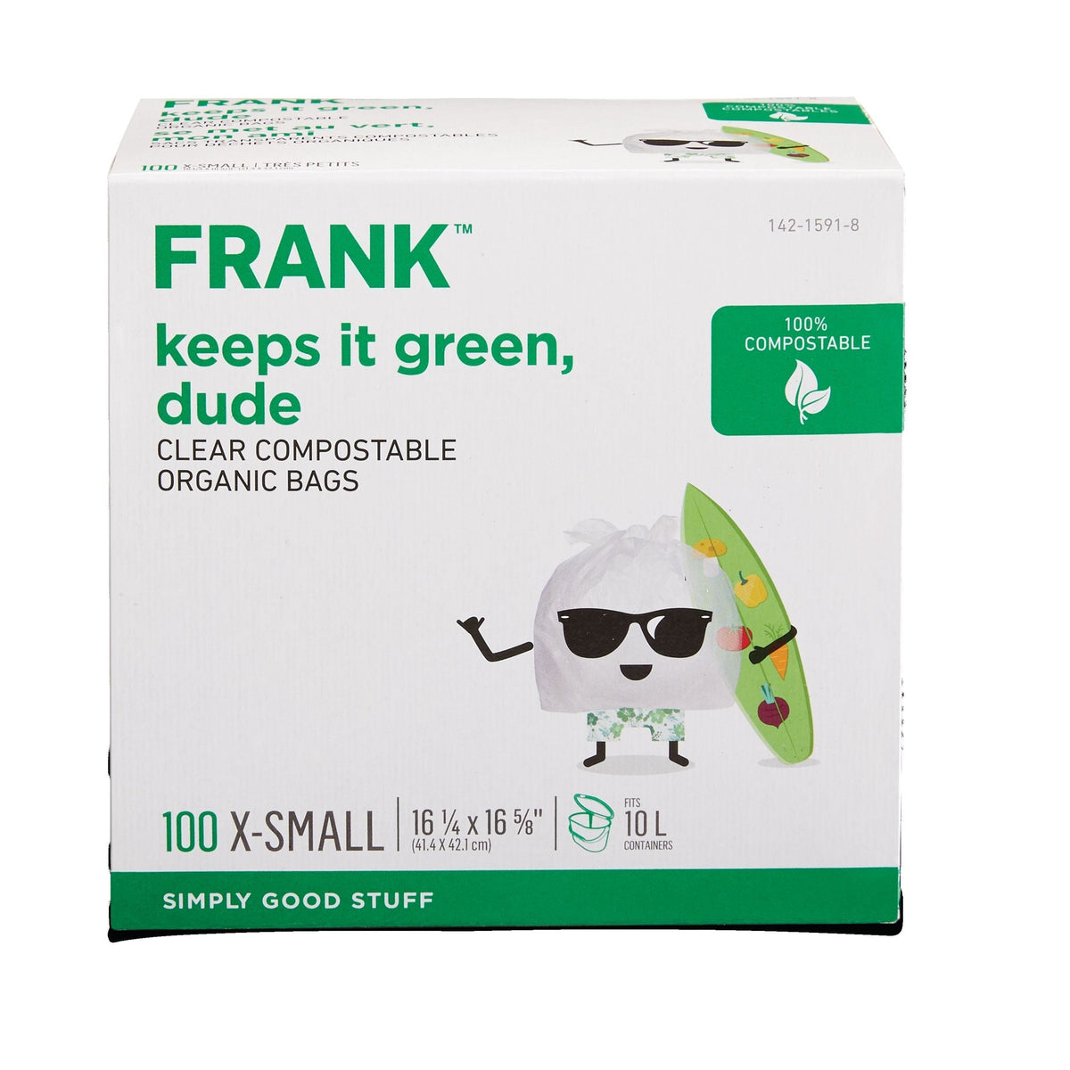 Extra-Small Organic Compostable Food Waste Bags, 100-pk, Clear, 10-L I7M6 - product image 1