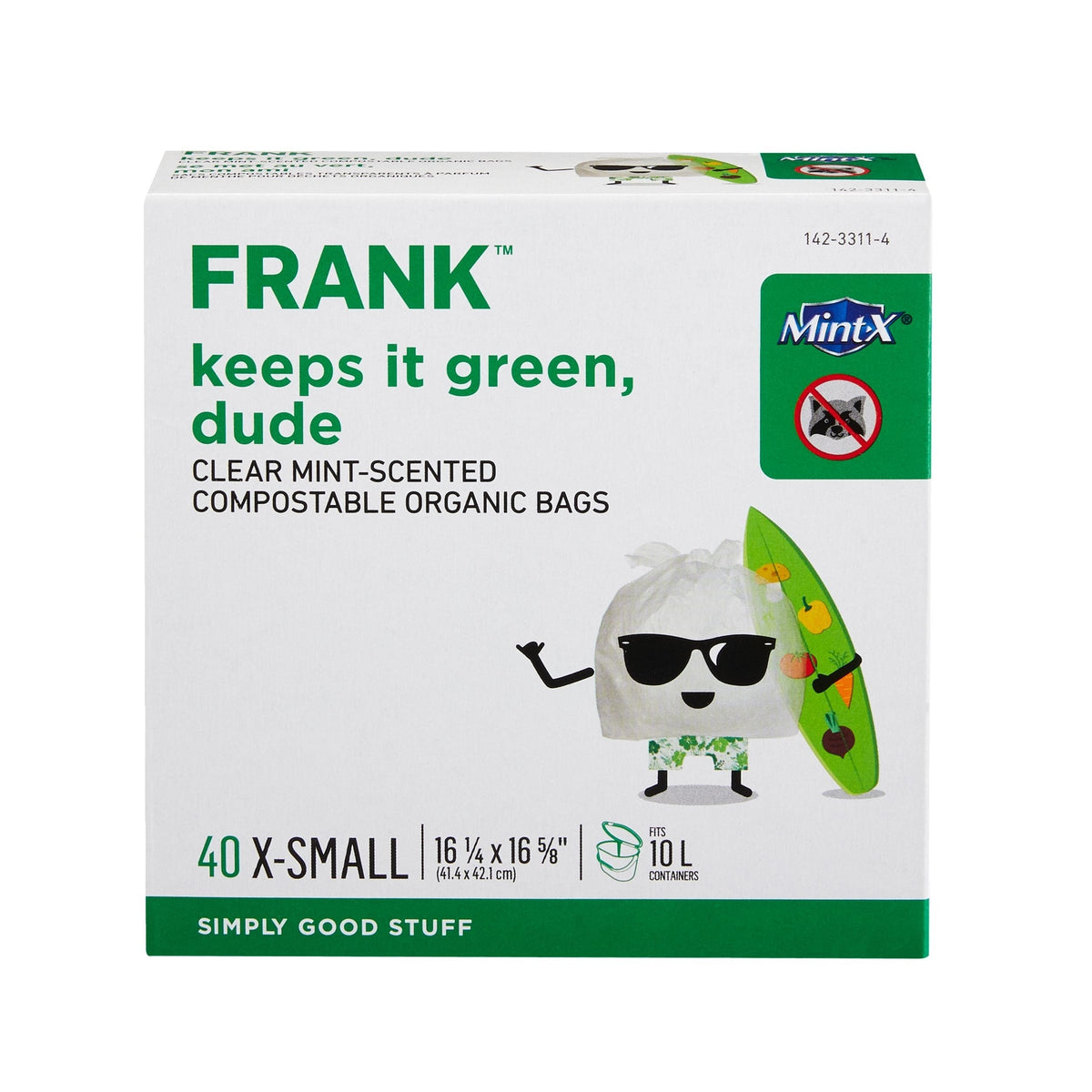Extra-Small Organic Mint Scented Compostable Food Waste Bags, 40-pk, Clear, 10-L L4C9 - product image 1