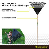 Garden Club 22-in Wide Poly 22-Tine Leaf Rake, 59-in Hardwood Shaft D4D3 - product image 2