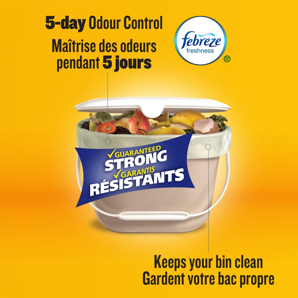 Small 100% Compostable Febreze Lemon Scented Food Waste Bags, 44-pk, 10-L I2G0 - product image 6