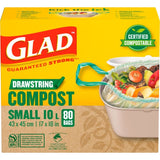 Small Certified Compostable Drawstring Food Waste Bags, 80-pk, Opaque, 10-L R5S1 - product image 1