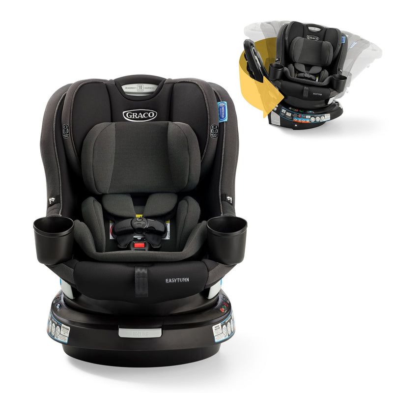 EasyTurn 360 Rotating 2-in-1 Convertible Car Seat, Rear and Forward Facing, Cyran D9F6