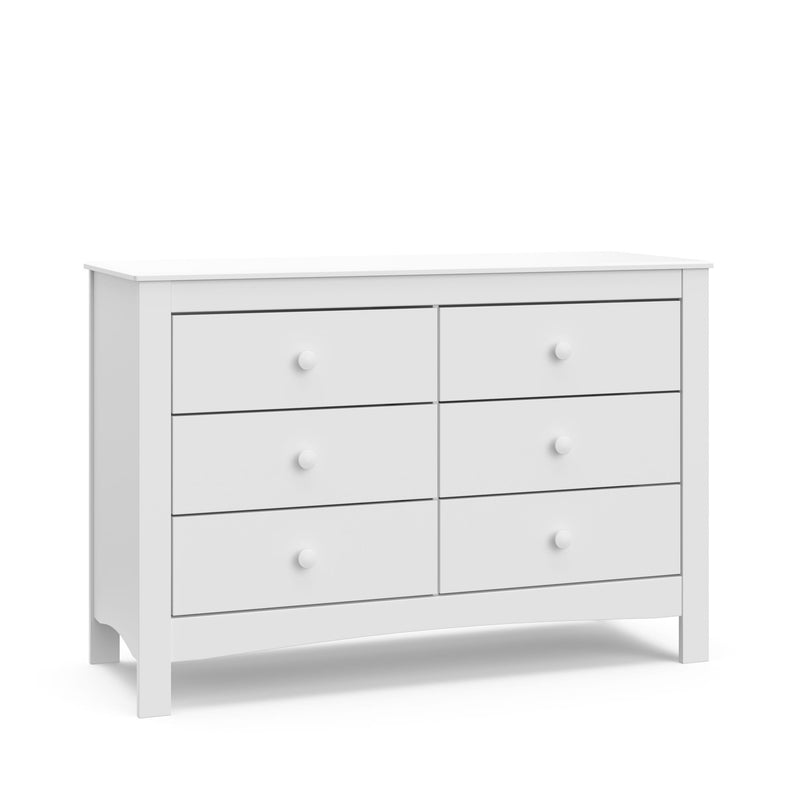 Noah 6-Drawer White Interlocking Double Dresser/Chest Z3Y2