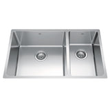 Brookmore Undermount Combination Bowl Kitchen Sink, 30.5-in x 18.1-in x 9-in, Stainless Steel Z5J6 - product image 1