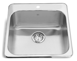 Steel Queen Drop In Single Bowl 1-Hole Kitchen Sink, 20-in x 20.5-in x 8-in, Stainless Steel P4T8 - product image 1