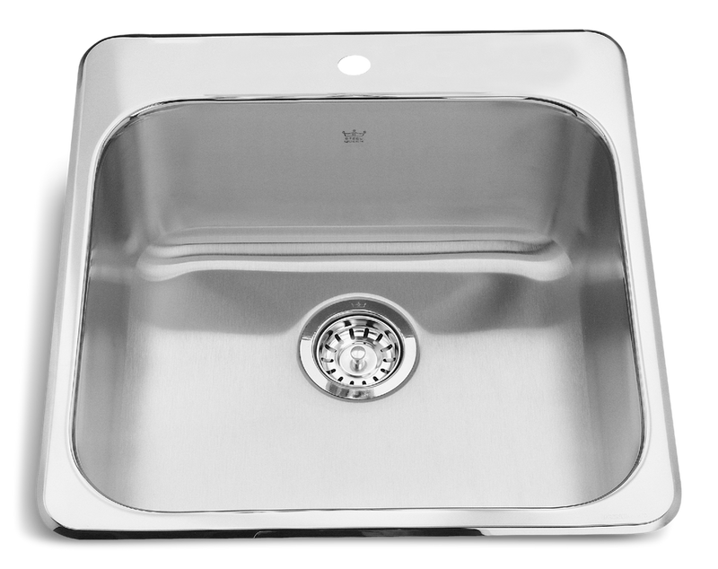 Steel Queen Drop In Single Bowl 1-Hole Kitchen Sink, 20-in x 20.5-in x 8-in, Stainless Steel P4T8