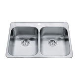 Steel Queen Top Mount Stainless Steel Double Bowl Kitchen Sink, 23x34x7-in M9V5 - product image 1