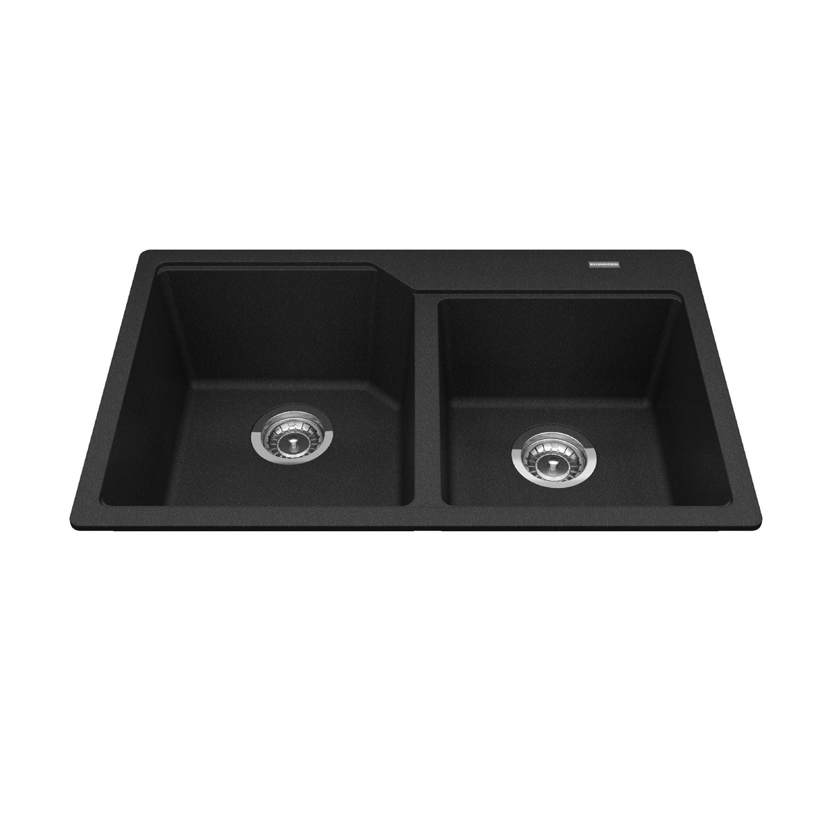 Urban Drop In Granite Double Bowl Kitchen Sink, 30.69-in x 19.69-in x 8.63-in, Onyx P8H8 - product image 1